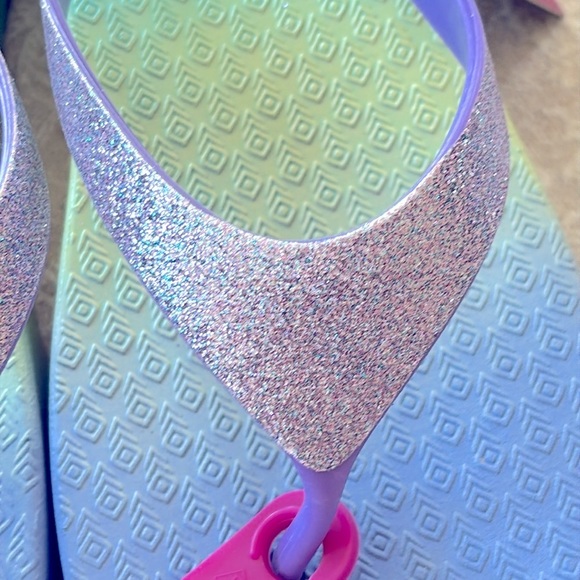 Brand New So Purple Glitter Thong Sandals Platform Flip Flops Ombre Sparkly - Picture 13 of 16
